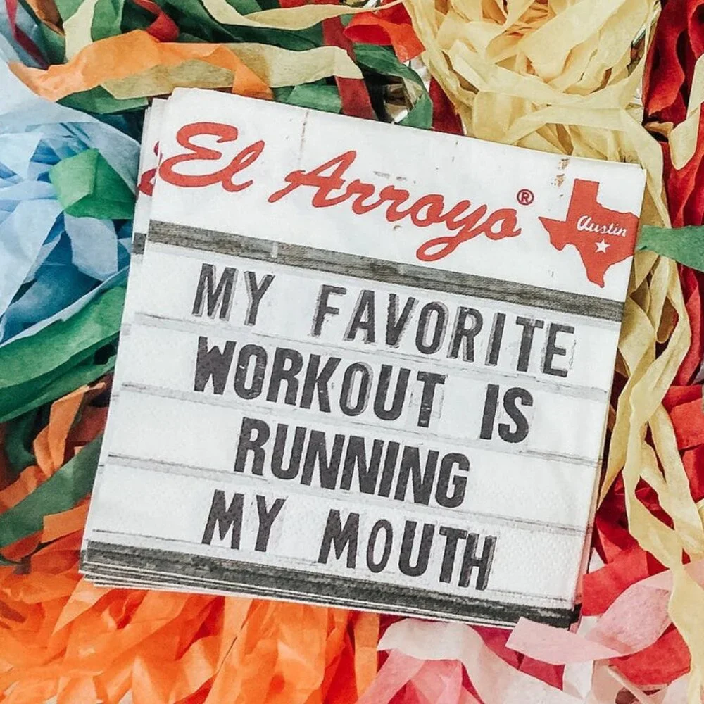 El Arroyo Paper Napkins (40) My Favorite Workout is Running My Mouth Novelty